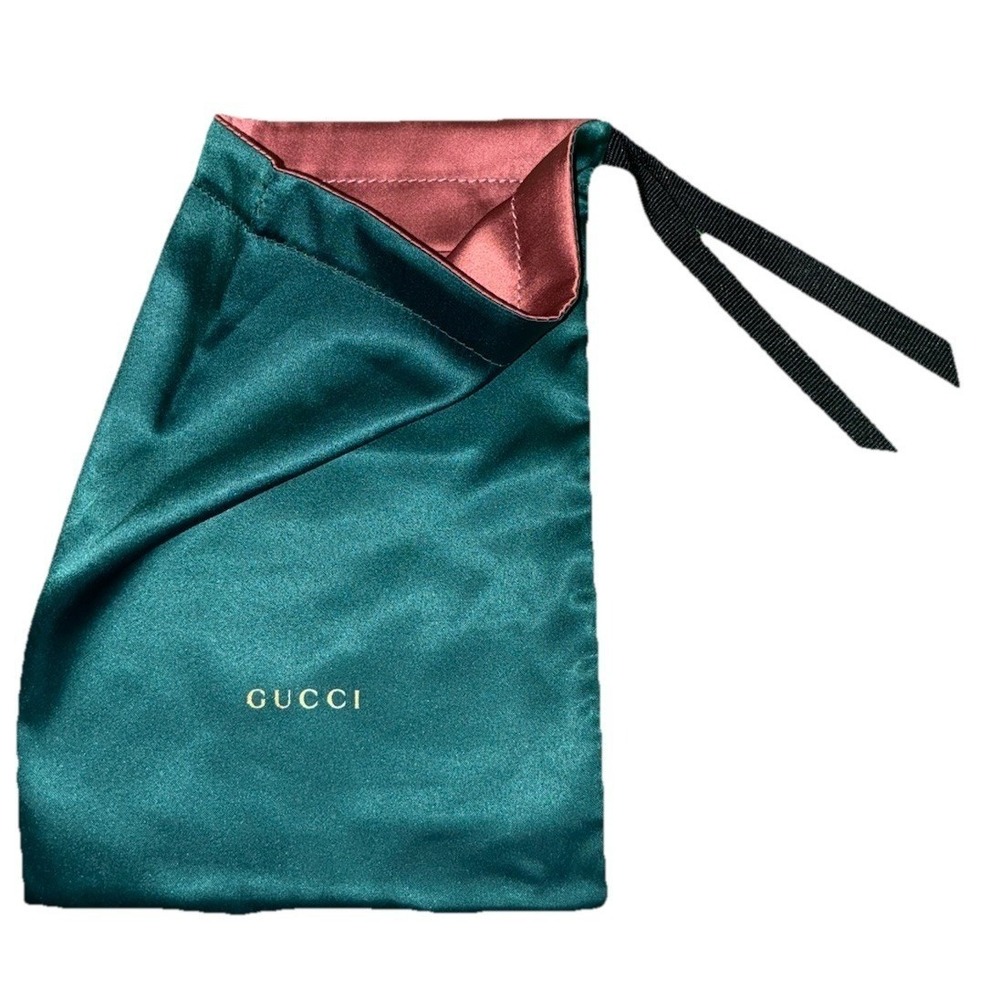 Gucci Dust Bag Green Satin Carrying Pouch Small Accessories Travel‎ 8.5x6" NEW